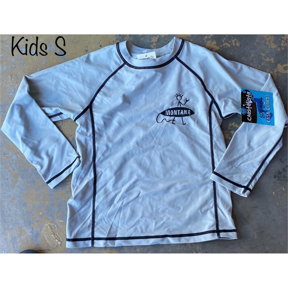 Coastalista Kids Small Montana Rash Guard SPF 50+ Gray NWT